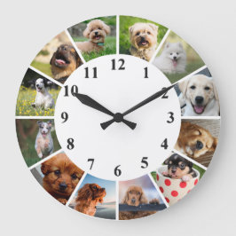 Niedliche Dog-Uhr - Kinderfotografie-Uhr Große Wanduhr