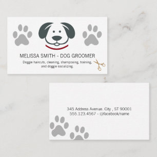 Niedliche Doggie-Logodrucke Schere Visitenkarte
