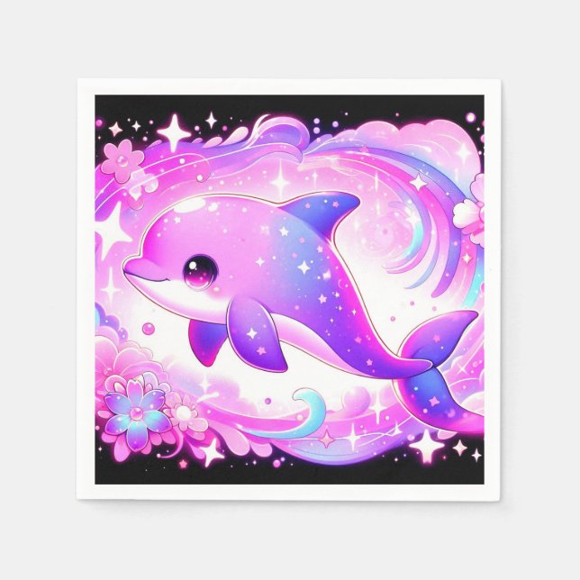 Niedliche Dolphin-Babydusche Serviette (Vorderseite)