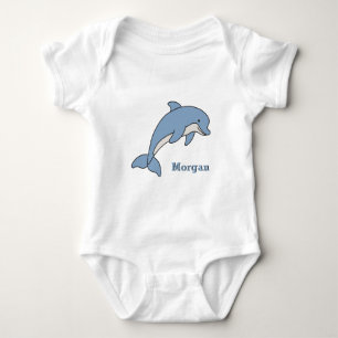 Niedliche Dolphin Einzigartiger Junge Personalisie Baby Strampler