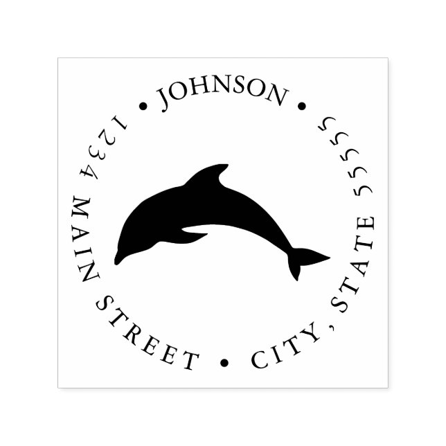 Niedliche Dolphin-Illustrationskennzeichnung Permastempel (Design)