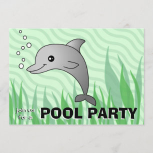 Niedliche Dolphin-Pool-Party Einladung