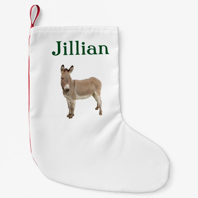 Niedliche Donkey Burro Fotografie Kleiner Weihnachtsstrumpf (Vorderseite)