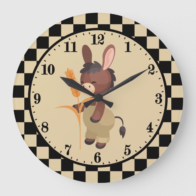 niedliche Donkey-Liebhaber Große Wanduhr (Vorderseite)