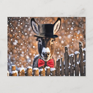 Niedliche Donkey Weihnachtsreise Postkarte