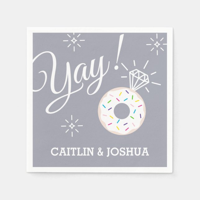 Niedliche Donut-Hochzeit / Engagement-Party / Dusc Serviette (Vorderseite)