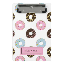 Niedliche Donuts Fügen Sie Ihren eigenen Namen ben Mini Klemmbrett