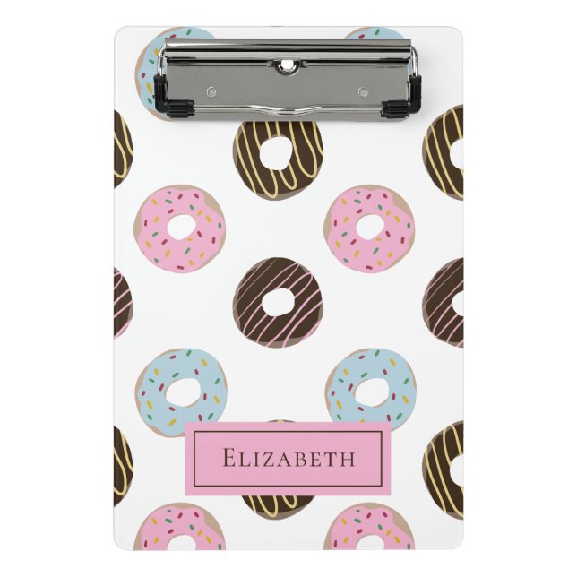 Niedliche Donuts Fügen Sie Ihren eigenen Namen ben Mini Klemmbrett (Vorderseite)