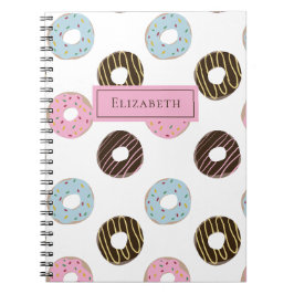 Niedliche Donuts Fügen Sie Ihren eigenen Namen ben Notizblock
