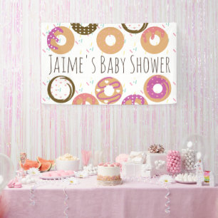 Niedliche Donuts Sprinkles Babydusche Banner