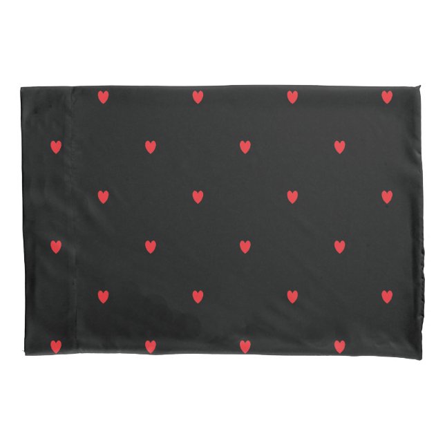Niedliche Doodle Herzmuster rote schwarze Farbe Kissenbezug (Vorderseite)