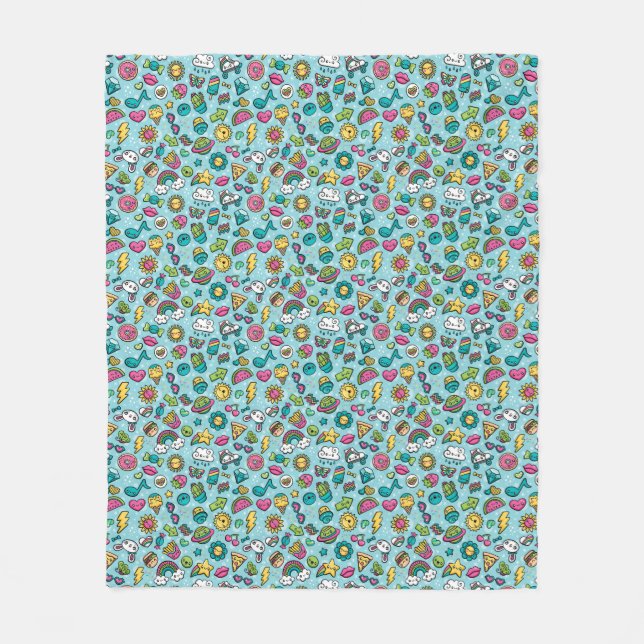 Niedliche Doodles Fleecedecke (Vorderseite)