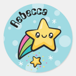 Niedliche Doodles-Star-Aufkleber Runder Aufkleber
