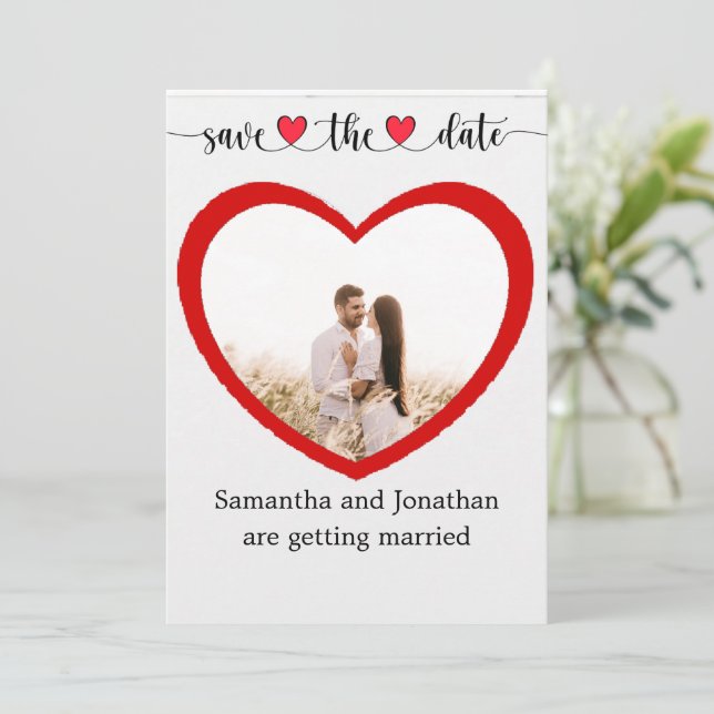 Niedliche, doppelte, Save the Date Karte (Stehend Vorderseite)