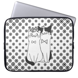 Niedliche Dotty Cats Paar in Liebe Laptopschutzhülle