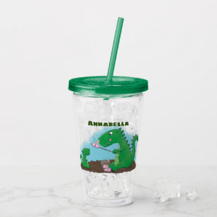 Niedliche Drachen braten Marshmallows Cartoon Acryltrinkbecher