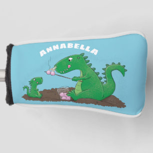 Niedliche Drachen braten Marshmallows Cartoon Golf Headcover