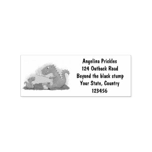 Niedliche Drachen braten Marshmallows Cartoon Gummistempel