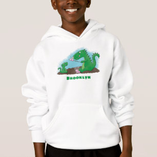 Niedliche Drachen braten Marshmallows Cartoon Hoodie