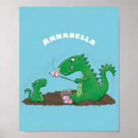 Niedliche Drachen braten Marshmallows Cartoon