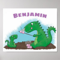 Niedliche Drachen braten Marshmallows Cartoon