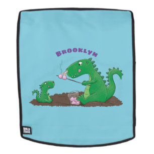 Niedliche Drachen braten Marshmallows Cartoon Rucksack