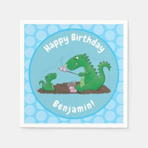 Niedliche Drachen braten Marshmallows Cartoon Serviette