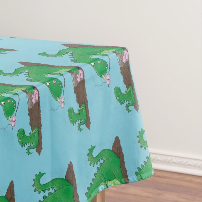 Niedliche Drachen braten Marshmallows Cartoon Tischdecke (Beispiel)