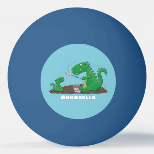 Niedliche Drachen braten Marshmallows Cartoon Tischtennisball