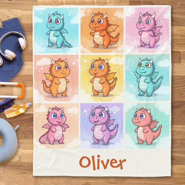 Niedliche Drachendoodles Fleecedecke (Von Creator hochgeladen)