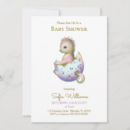 Niedliche Dracheneinladung zur Babydusche. Einladung