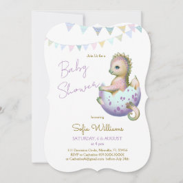 Niedliche Dracheneinladung zur Babydusche Einladung