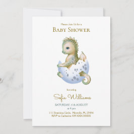 Niedliche Dracheneinladung zur Babydusche. Einladung