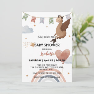 Niedliche Dragon-Afrikanische Jungen Babydusche Einladung