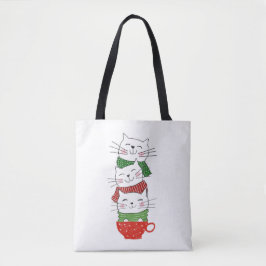 Niedliche Drei Katzen Cup Scarves Tasche
