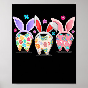 Niedliche drei sonnige Zähne Zahnspange Zahnarzt  Poster