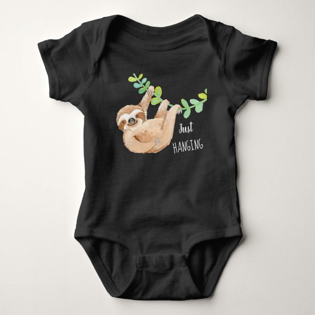Niedliche drei Toed Sloth-kundenspezifischer Baby Strampler (Vorderseite)
