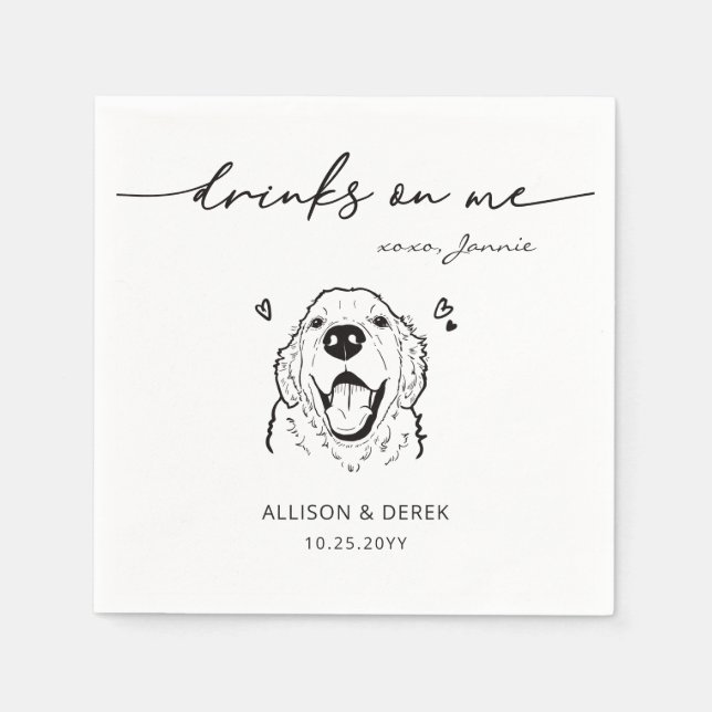 Niedliche Drinks auf Me Golden Retriever Hunde Hoc Serviette (Vorderseite)