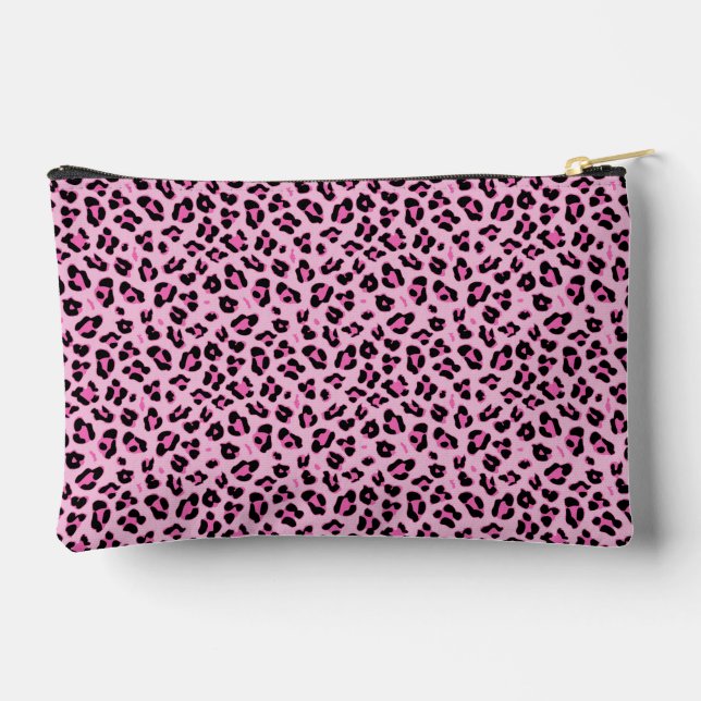Niedliche Druckfarben und schwarzer Leopard Zubehörtasche (Rückseite)