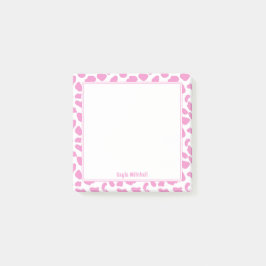 Niedliche Drucknotizen in Rosa und Weiß Post-it Klebezettel