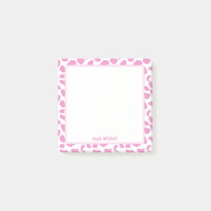 Niedliche Drucknotizen in Rosa und Weiß Post-it Klebezettel