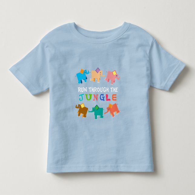 Niedliche DschungelElefanten Kleinkind T-shirt (Vorderseite)