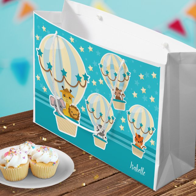 Niedliche Dschungeltiere in Heißluftballons Große Geschenktüte (Von Creator hochgeladen)