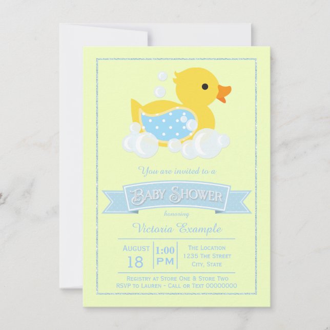 Niedliche Duck Baby Duck Duck Duck Einladung (Vorderseite)