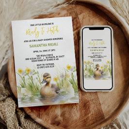 Niedliche Duck Babydusche Einladung