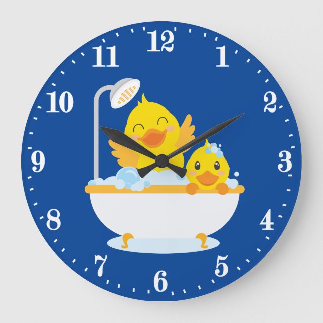 niedliche Duckdekoration Große Wanduhr (Vorderseite)