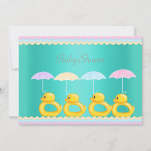 NIEDLICHE DUCKS BABY DUSCHE EINLADUNG AQUA GRÜNE