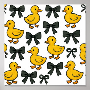 Niedliche Ducks & Bows Wall Poster - Wertepapier