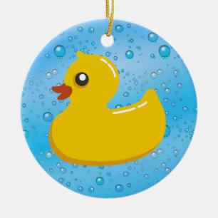 Niedliche Ducky/blaue Gummiblasen Keramik Ornament