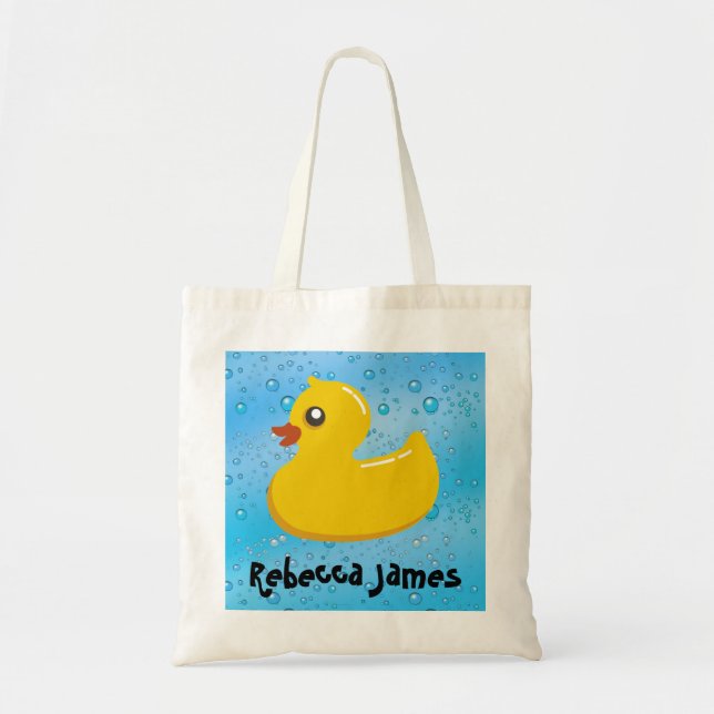 Niedliche Ducky/blaue Gummiblasen Tragetasche (Vorne)